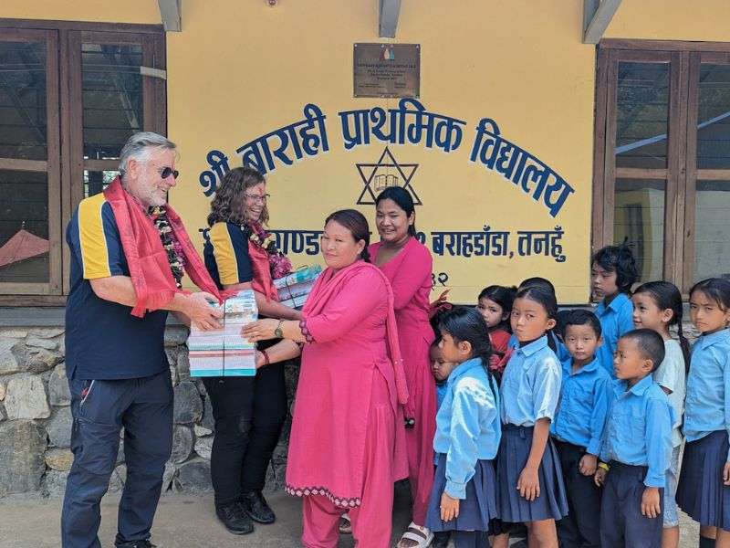 Handing over stationary supplies